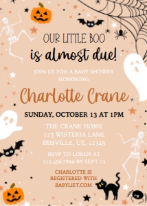 Baby Shower A little Boo is Almost Due Neutral Bundle design preview