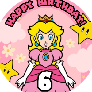 Babies and Kids Birthday Extras Princess Peach Cupcake Toppers design preview