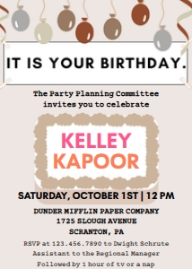 Adult Birthday The Office It Is Your Birthday design preview