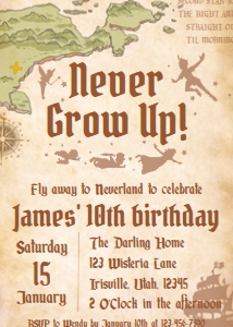 Babies and Kids Birthday Neverland Peter Pan: Babies and Kids Birthday Neverland Peter Pan