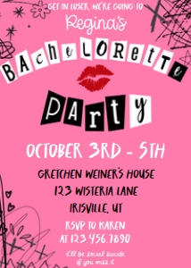 Bachelorette Weekend Mean Girls Burn Book design preview