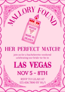 Bachelorette Weekend Perfect Match design preview