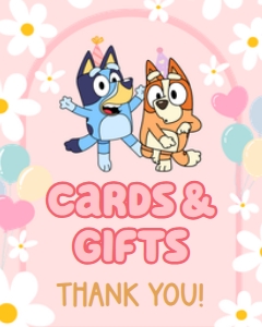 Babies and Kids Birthday Party Decor Table Signs Bluey Pink: Babies and Kids Birthday Party Decor Table Signs Bluey Pink