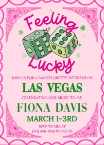 Bachelorette Weekend Feeling Lucky design preview