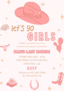 Bachelorette Party Let's Go Girls design preview