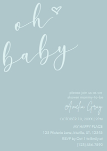 Baby Shower Minimal Oh Baby BUNDLE design preview