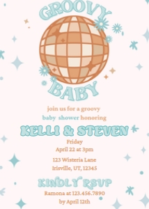 Baby Shower Groovy Baby Boy BUNDLE design preview