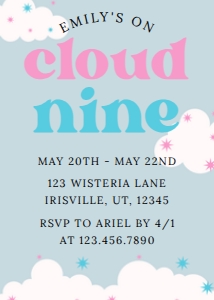 Bachelorette Party Retro Cloud 9 design preview