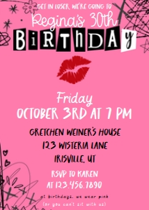 Adult Birthday Mean Girls design preview