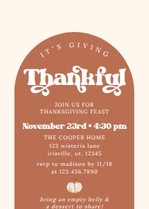 Holiday Parties It's Giving Thankful design preview