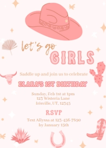 Babies and Kids Birthday Lets Go Girls Rodeo: Babies and Kids Birthday Lets Go Girls Rodeo