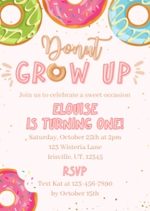 Babies and Kids Birthdays Donut Grow up: Babies and Kids Birthday Donut Grow up