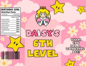 Babies and Kids Birthday Party Decor Chip Bag Labels Princess Peach: Babies and Kids Birthday Party Decor Chip Bag Labels Princess Peach