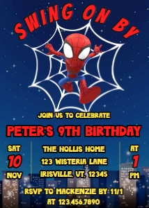 Babies and Kids Birthday Spiderman design preview