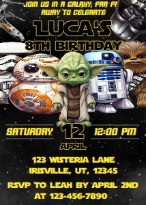 Babies and Kids Birthday Star Wars design preview