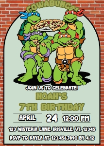 Babies and Kids Birthday TMNT design preview
