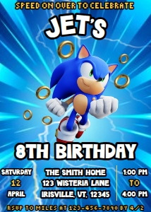 Babies and Kids Birthday Sonic design preview