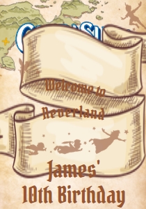 Babies and Kids Birthday Party Juice Pouch Labels Neverland Peter Pan design preview