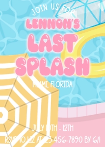 Bachelorette Party Last Splash Pool design preview