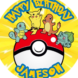 Babies and Kids Birthday Party Decor Cupcake Toppers Pokemon design preview