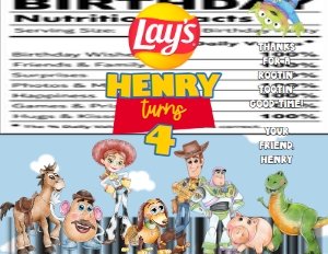 Babies and Kids Birthday Party Decor Chip Bag Label Toy Story: Babies and Kids Birthday Party Decor Chip Bag Label Toy Story