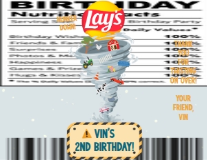 Babies and Kids Birthday Party Decor Chip Bag Label Two-nado Four-nado Hurricane: Babies and Kids Birthday Party Decor Chip Bag Label Two-nado Four-nado Hurricane