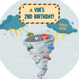 Babies and Kids Birthday Party Decor Cupcake Toppers Two-nado Four-nado Hurricane design preview