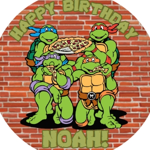 Babies and Kids Birthday Party Decor Cupcake Toppers TMNT design preview
