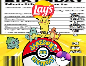 Babies and Kids Birthday Party Decor Chip Bag Label Pokemon: Babies and Kids Birthday Party Decor Chip Bag Label Pokemon