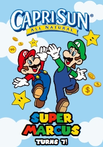Babies and Kids Birthday Party Decor Juice Pouch Label Super Mario design preview