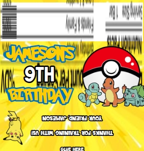 Babies and Kids Birthday Party Decor Chocolate Bar Label Pokemon design preview