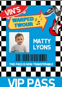 Babies and Kids Birthday Party Decor VIP Pass Warped Tour design preview