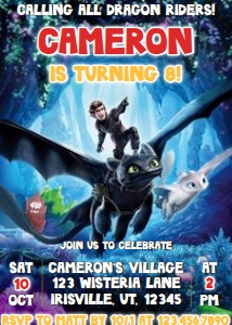 Babies and Kids Birthday How to Train Your Dragon design preview