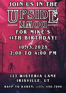 Babies and Kids Birthday Stranger Things Upside Down: Babies and Kids Birthday Stranger Things Upside Down