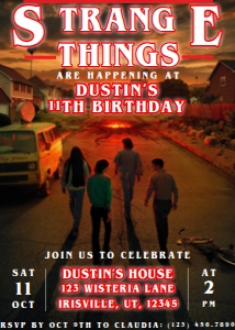Babies and Kids Birthday Stranger Things: Babies and Kids Birthday Stranger Things
