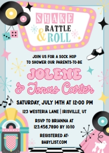 Baby Shower Shake Rattle Roll design preview