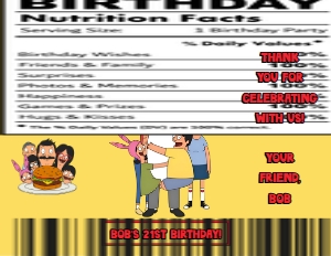 Adult Events Party Decor Chip Bag Label Bob's Burgers: Adult Events Party Decor Chip Bag Label Bob's Burgers
