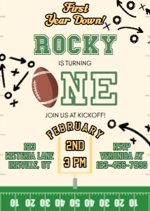 Babies and Kids Birthday Football First Down: Babies and Kids Birthday Football First Down