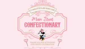 Babies and Kids Birthday Party Decor Gable Box Label Retro Minnie Sweet Shop: Babies and Kids Birthday Party Decor Gable Box Label Retro Minnie Sweet Shop