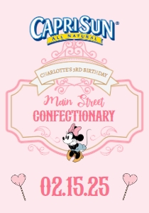 Babies and Kids Birthday Party Decor Juice Pouch Labels Retro Minnie Sweet Shop design preview