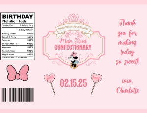Babies and Kids Birthday Party Decor Chip Bag Labels Retro Minnie Sweet Shop: Babies and Kids Birthday Party Decor Chip Bag Labels Retro Minnie Sweet Shop