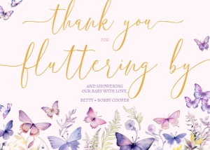 Baby Shower Party Decor Thank You Cards Enchanted to Meet You design preview