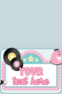 Babies and Kids Birthday Party Decor Extras Food Tent Label 50s Diner design preview