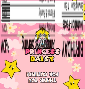 Babies and Kids Birthday Party Decor Chocolate Bar Label Princess Peach design preview
