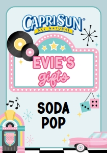 Babies and Kids Birthday Party Decor Extras Juice Pouch Labels 50s Diner design preview