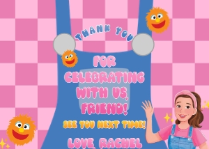 Babies and Kids Birthday Party Decor Thank You Card Ms Rachel design preview