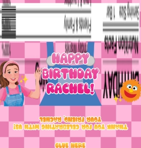 Babies and Kids Birthday Party Decor Chocolate Bar Label Ms Rachel design preview