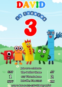 Babies and Kids Birthday Number Blocks design preview