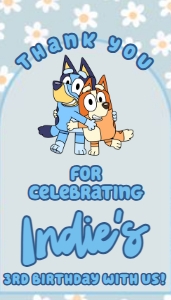 Tags and Labels Bluey Daisy design preview
