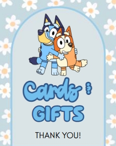 Babies and Kids Birthday Party Decor Table Signs Bluey Daisy design preview